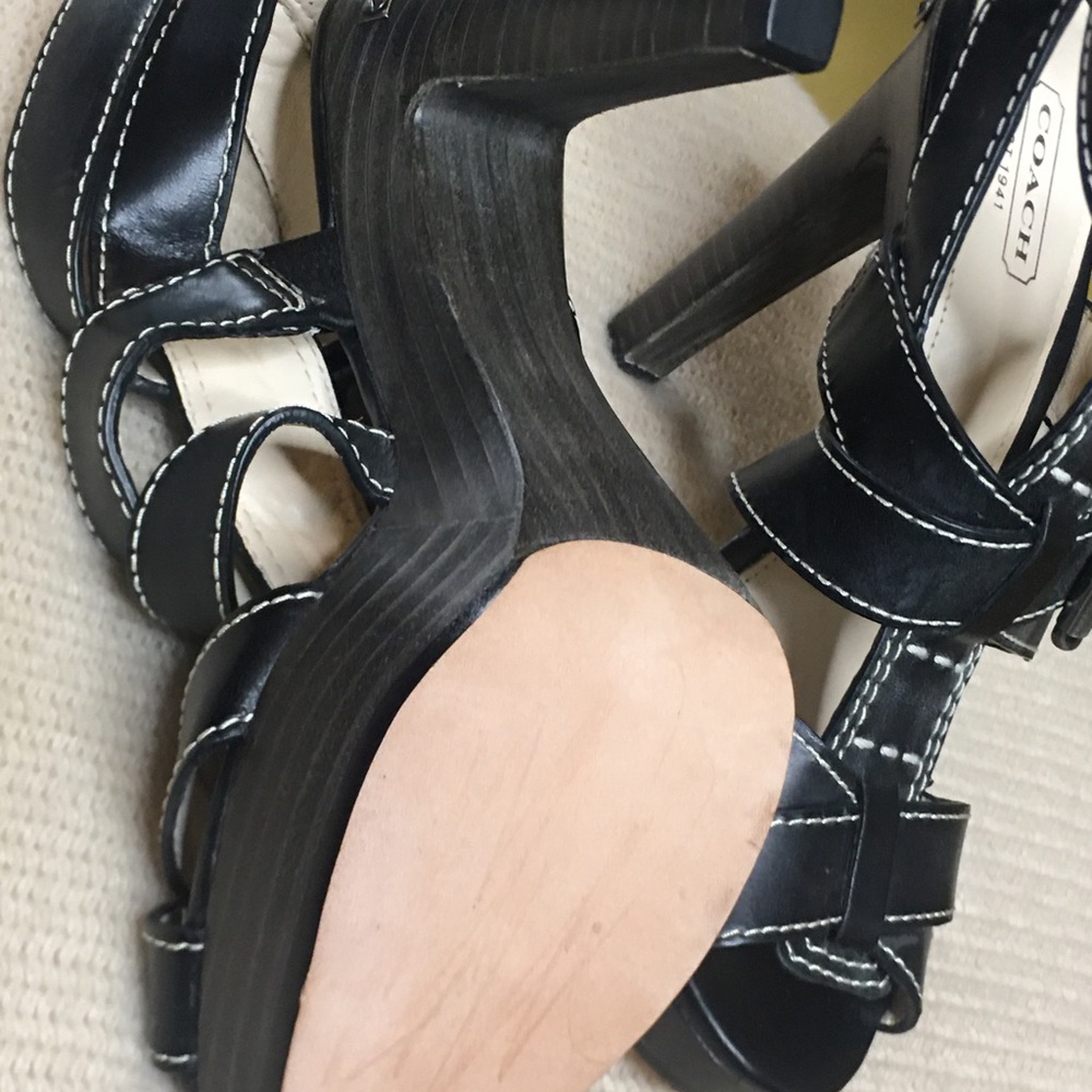 Coach Black Strappy Sandal - Picture 4 of 5